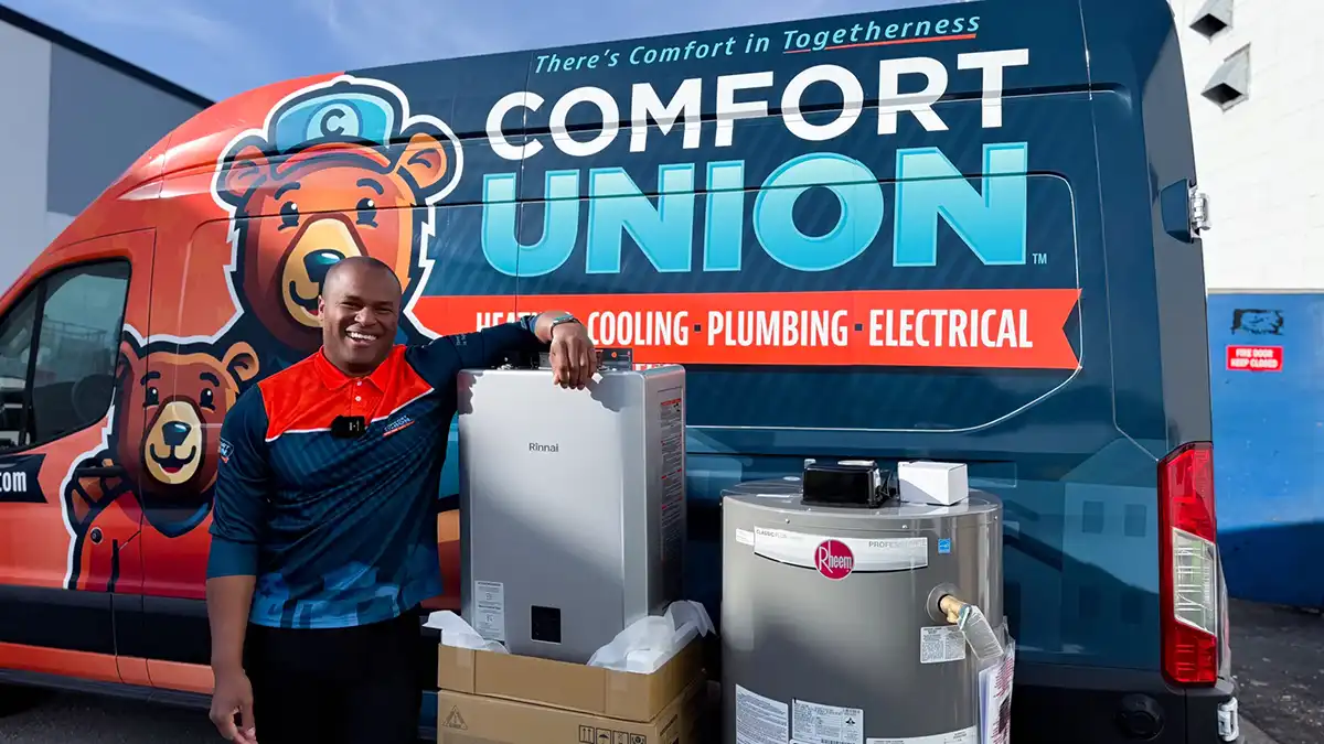 Tankless water heater system – maintained and repaired by Comfort Union in Cochrane